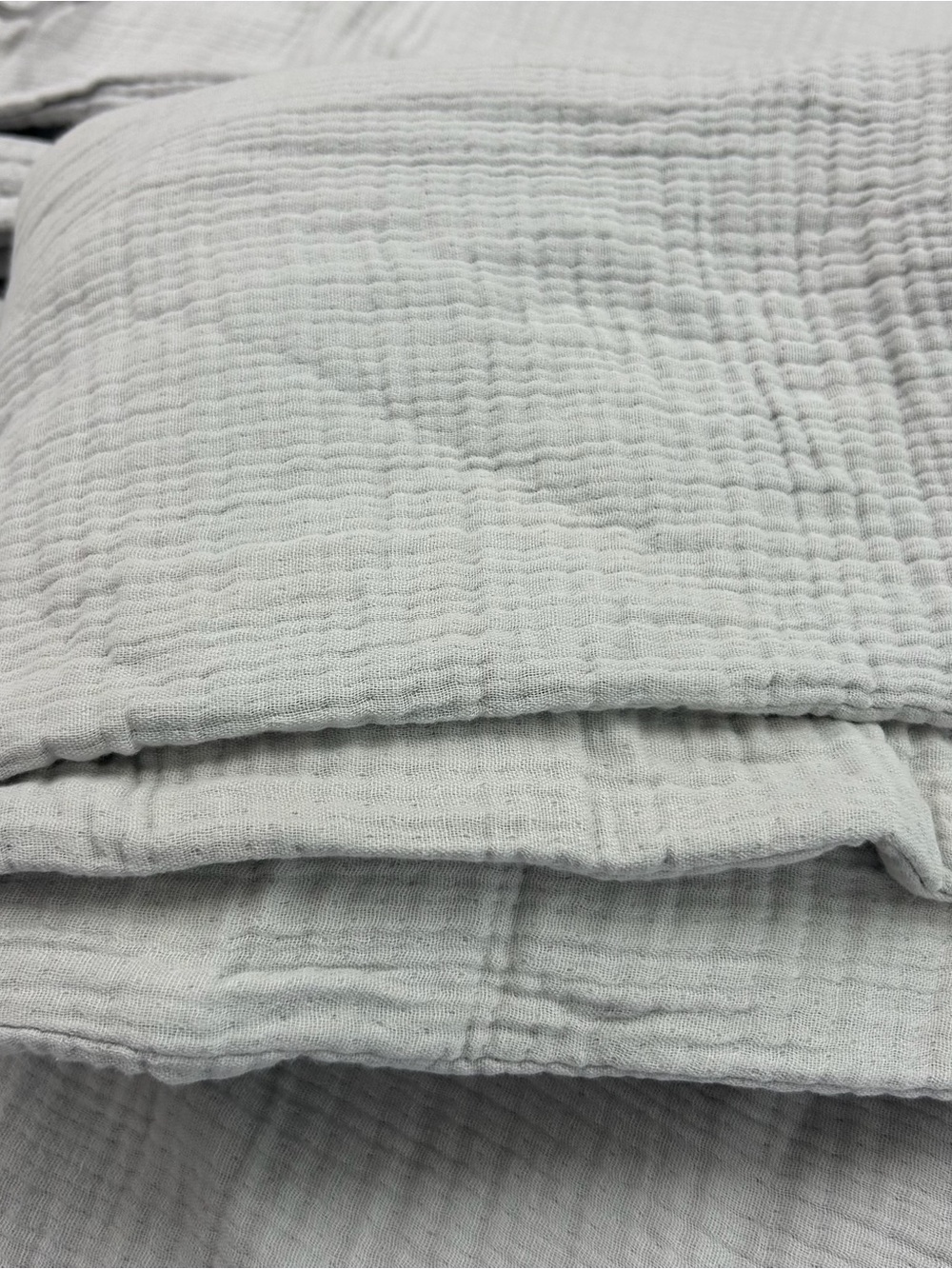 QUINCE Organic Cotton Gauze Duvet Cover Set King/Cal King Light Grey 8187 - Picture 8 of 13